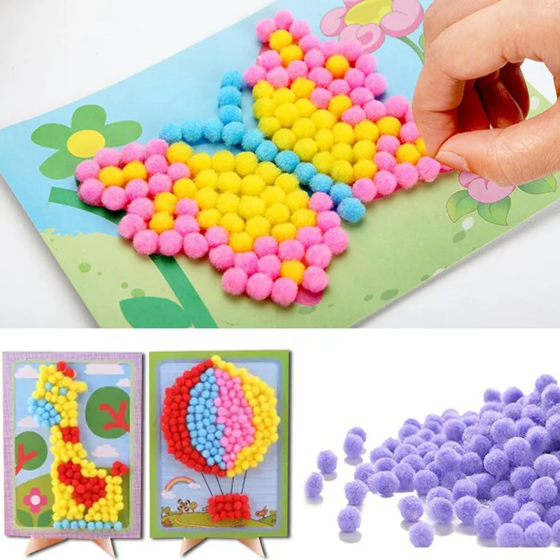 Детские креативные плюшевые шарики сделай сам наклейки для рисования Детский