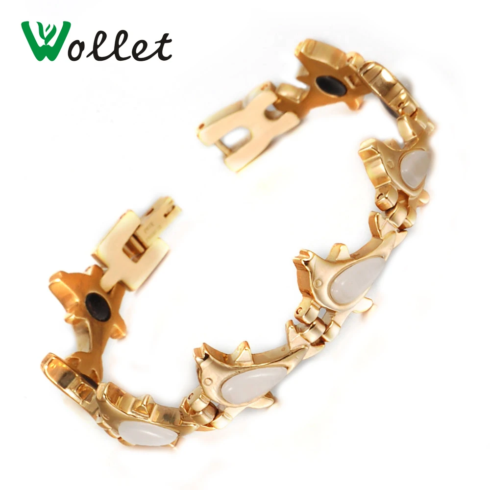 Wollet Jewelry Fish Dolphin Rhinestone Stainless Steel Bracelet Bangle for Women Gold Plated Healing Energy Health Care
Wollet Jewelry Fish Dolphin Rhinestone Stainless Steel Bracelet Bangle for Women Gold Plated Healing Energy Health Care