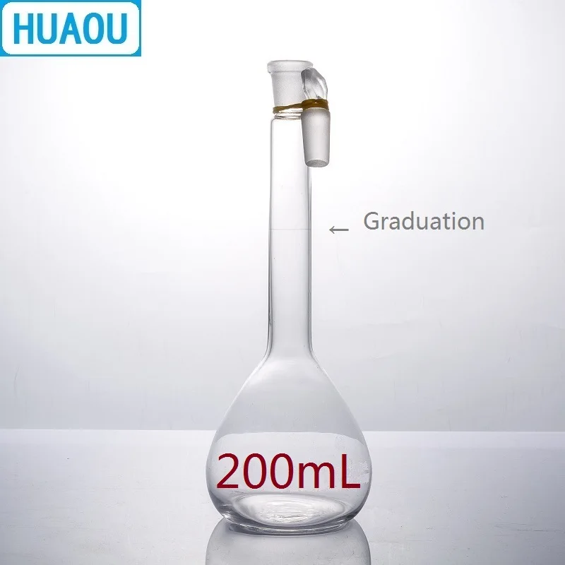 Объемная колба HUAOU 200 мл, нейтральное стекло класса А с одной градацией и стеклянной пробкой, лабораторное химическое оборудование
Объемная колба HUAOU 200 мл, нейтральное стекло класса А с одной градацией и стеклянной пробкой, лабораторное химическое оборудование
