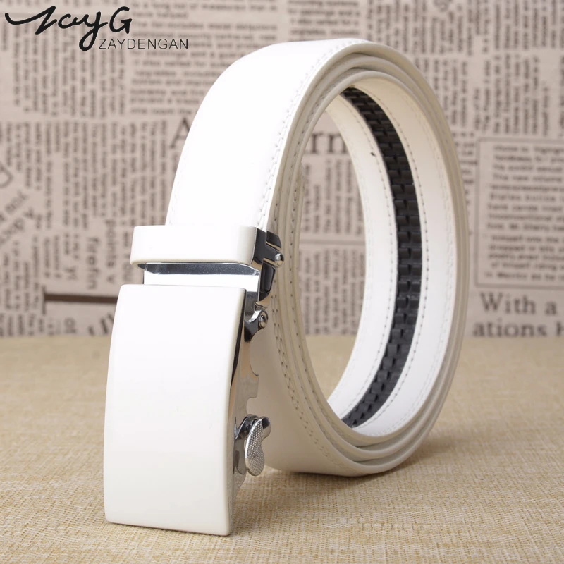 ZAYG Mens Fashion Automatic Buckle Leather Luxury Man white Belt Belts for Women Alloy buckle Belts for Men cinturones hombre
ZAYG Mens Fashion Automatic Buckle Leather Luxury Man white Belt Belts for Women Alloy buckle Belts for Men cinturones hombre