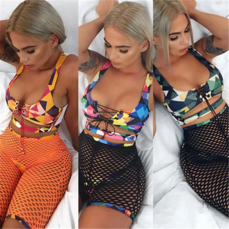 New Fashion Women's Set Sexy Lace Up Push-up 3pcs UK Womens Lace-up Printed Set Padded+Fishnet Shorts+Bottoms Hot
New Fashion Women's Set Sexy Lace Up Push-up 3pcs UK Womens Lace-up Printed Set Padded+Fishnet Shorts+Bottoms Hot