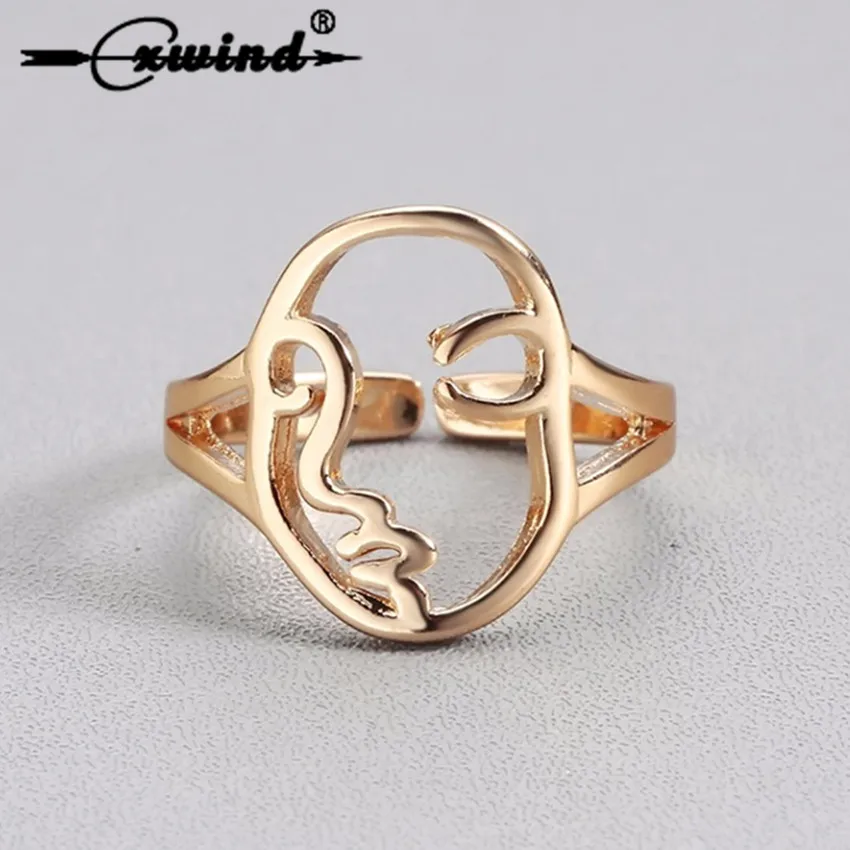 Cxwind Hiphop Abstract Face Figure Rings for Women Fashion Charm Hollow Geometric Gold Ring Jewelry Engagement Wedding Gift
Cxwind Hiphop Abstract Face Figure Rings for Women Fashion Charm Hollow Geometric Gold Ring Jewelry Engagement Wedding Gift