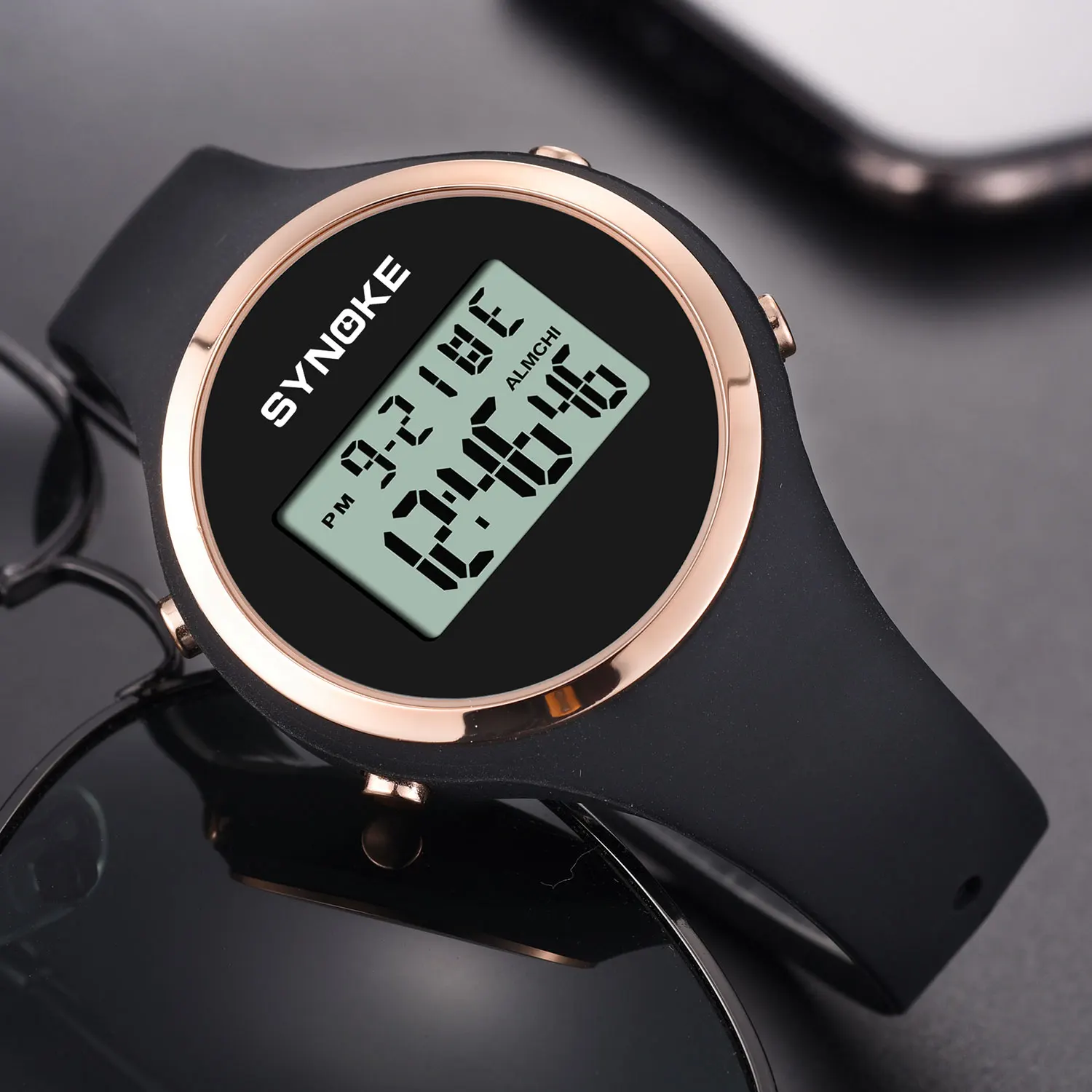 Роскошные женские часы от топового бренда SYNOKE цифровые силиконовый материал