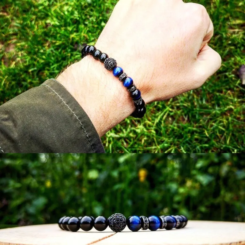 Newelry Men bracelet Fashion Pave CZ charm ball High Quality blue Bead bracelets Mens Jewelry Male pulsera erkek bileklik gift
Newelry Men bracelet Fashion Pave CZ charm ball High Quality blue Bead bracelets Mens Jewelry Male pulsera erkek bileklik gift