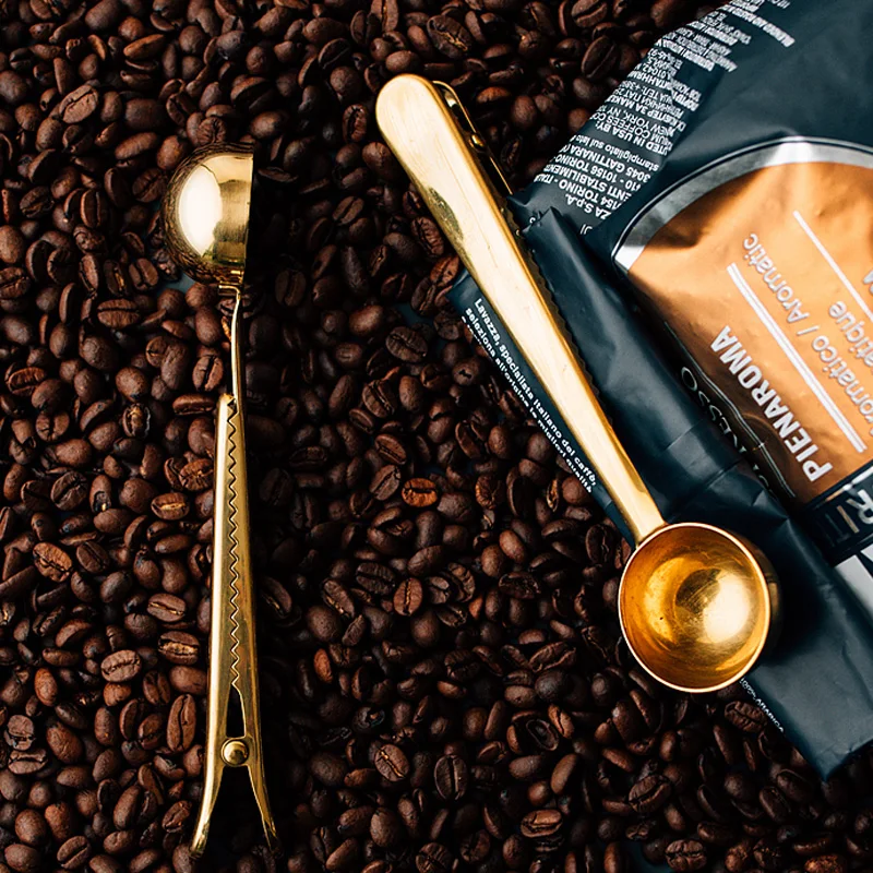 2Pcs Coffee Scoops Stainless Steel Coffee Spoon Clip Gold Measuring Spoon with Bag Clip Ground Coffee Tea Scoop Kitchen Tools
2Pcs Coffee Scoops Stainless Steel Coffee Spoon Clip Gold Measuring Spoon with Bag Clip Ground Coffee Tea Scoop Kitchen Tools