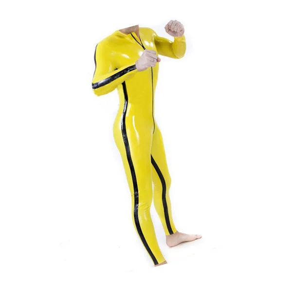0.6MM Thickness Yellow Rubber Latex Men's Catsuit With Side Line Front Zip Sexy Latex Tights Bodysuit
0.6MM Thickness Yellow Rubber Latex Men's Catsuit With Side Line Front Zip Sexy Latex Tights Bodysuit