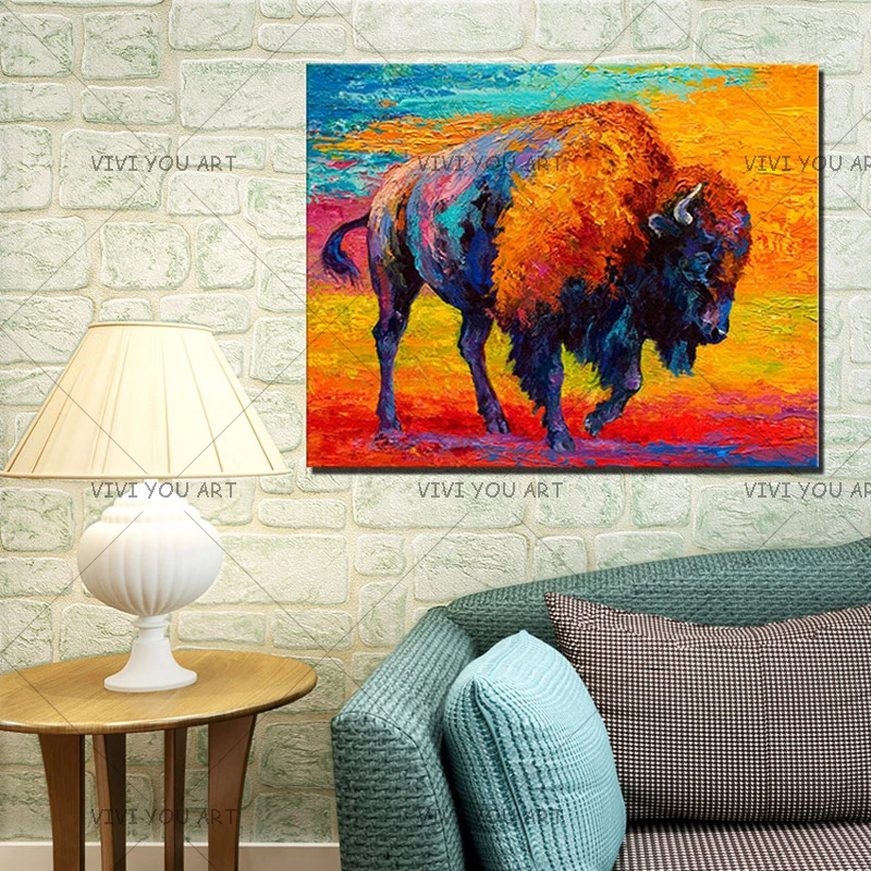 Skills Artist Handmade High Quality Abstract Animals Bull Cattle Oil Painting On Canvas Hand-painted Colorful Cow Oil Painting
Skills Artist Handmade High Quality Abstract Animals Bull Cattle Oil Painting On Canvas Hand-painted Colorful Cow Oil Painting