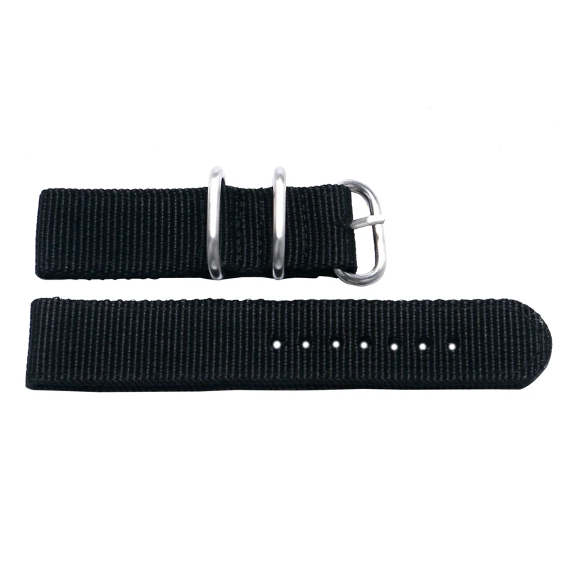 20&22mm Military Nylon Fabric Canvas Wrist Band Strap Stainless Steel Black/Silver Pin Buckle 5 Colors Men Women Watch Replace | Наручные