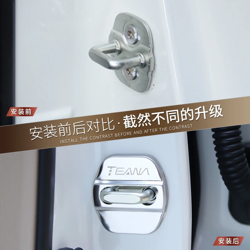 4PCS Car Styling Car Accessories Stainless Steel Door Lock Protective Cover For Nissan Teana 2008-2018
4PCS Car Styling Car Accessories Stainless Steel Door Lock Protective Cover For Nissan Teana 2008-2018