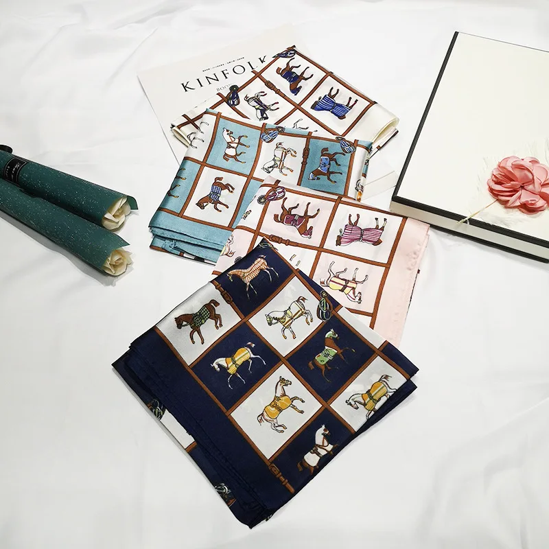 FXAASS Bandana Women Hijab Square Scarf Fashion Ladies Retro Luxury Silk Scarf Shawls Horse Print 70*70cm Large Cape Headscarf
FXAASS Bandana Women Hijab Square Scarf Fashion Ladies Retro Luxury Silk Scarf Shawls Horse Print 70*70cm Large Cape Headscarf