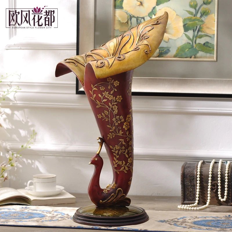 European vase Vase Decoration living room Home Furnishing entrance wine crafts table large retro Decor
European vase Vase Decoration living room Home Furnishing entrance wine crafts table large retro Decor