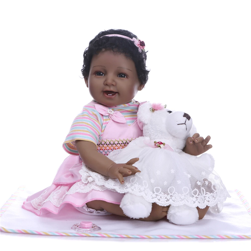 African Baby Girl reborn dolls 22inch 55cm black skin silicone reborn baby dolls lifelike child gift toy bebe newborn dolls
African Baby Girl reborn dolls 22inch 55cm black skin silicone reborn baby dolls lifelike child gift toy bebe newborn dolls
