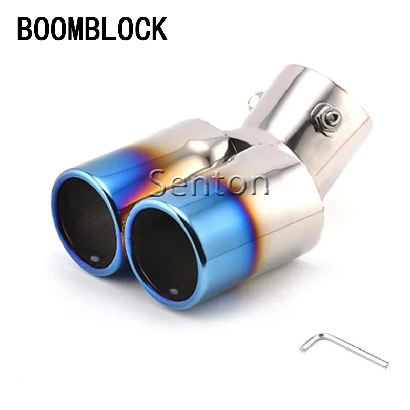 Выхлопная труба BOOMBLOCK для Chevrolet Cruze Aveo Ford Focus 2 Kia Rio K2 Mazda 6 5 Peugeot 207 307 двойная