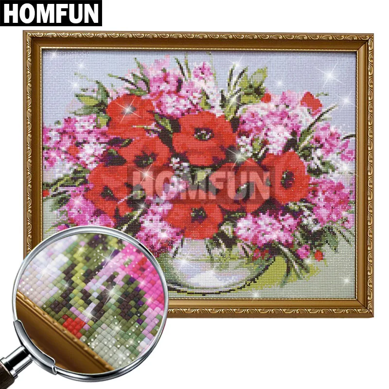 Алмазная 5d-картина HOMFUN цветок череп вышивка крестиком с полными