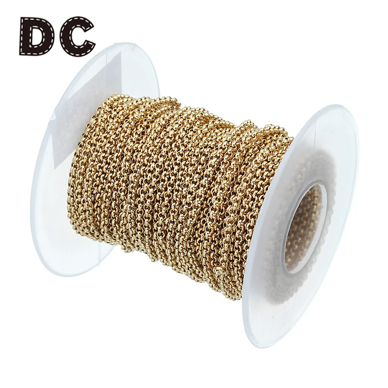 DC 10 Yard/Roll Width 2mm Gold Color O Open Link Chain Stainless Steel Necklace Chains Bulk For Bracelet Jewelry Making
DC 10 Yard/Roll Width 2mm Gold Color O Open Link Chain Stainless Steel Necklace Chains Bulk For Bracelet Jewelry Making