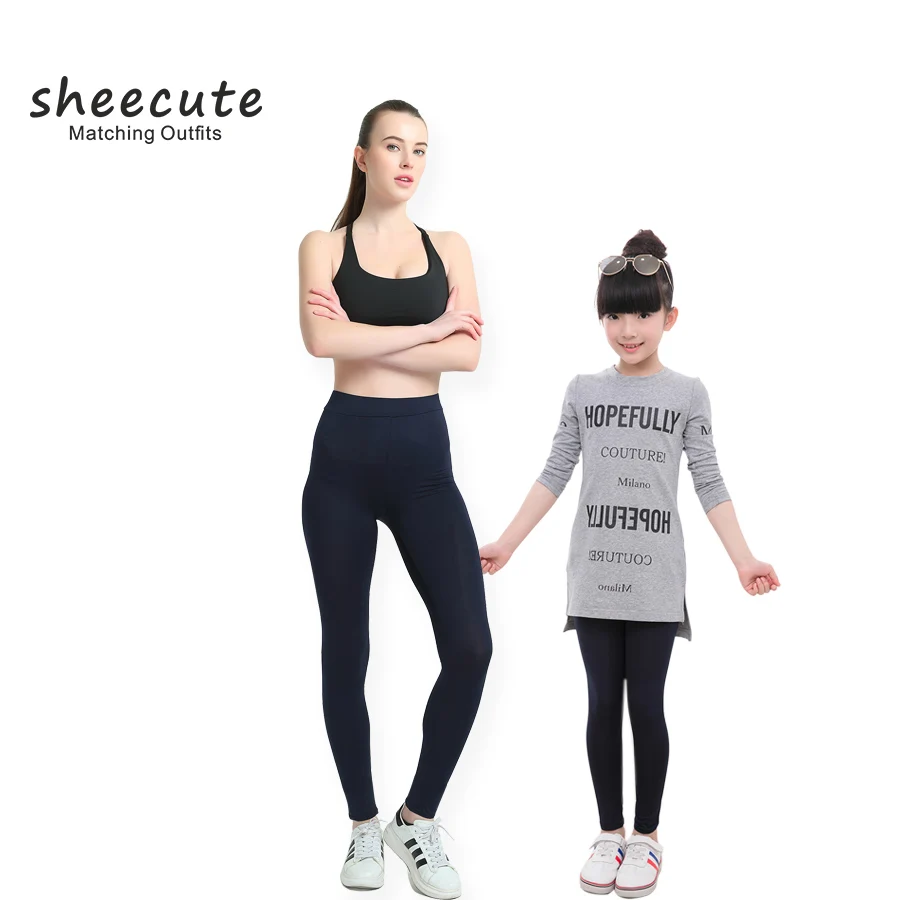 Семейные комплекты SheeCute весенне осенние модные леггинсы ярких цветов штаны для