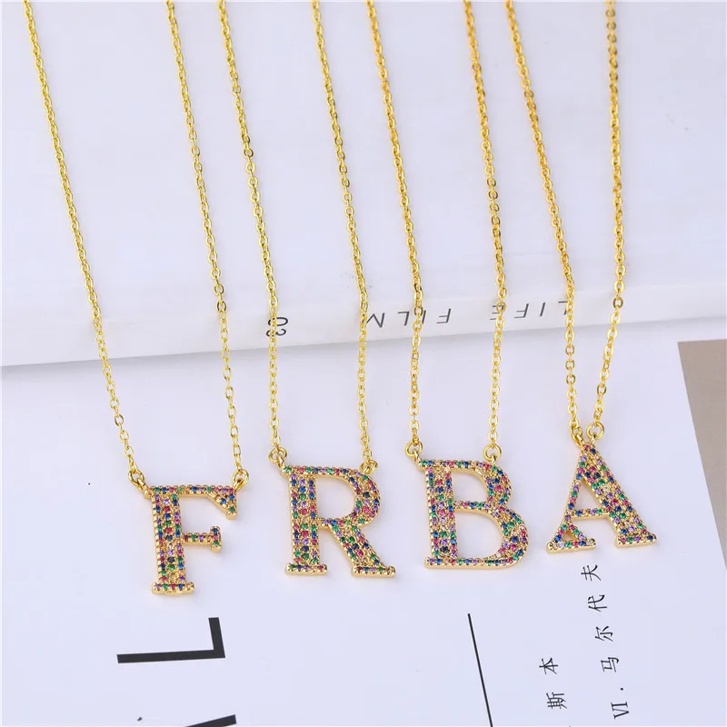 JUWANG 26 Alphabet Letter Necklaces For Women Multi-color Cubic Zirconia Pendant Choker Necklace Fashion Jewelry Family Gifts
JUWANG 26 Alphabet Letter Necklaces For Women Multi-color Cubic Zirconia Pendant Choker Necklace Fashion Jewelry Family Gifts