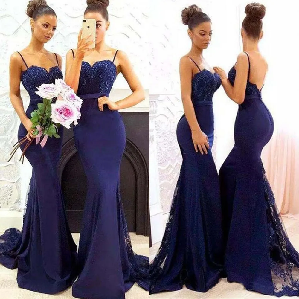 Hot Selling Royal Blue Mermaid Bridesmaid Dresses Sweetheart Spaghetti Strap Lace Elastic Satin Long Wedding Guest Dress Cheap
Hot Selling Royal Blue Mermaid Bridesmaid Dresses Sweetheart Spaghetti Strap Lace Elastic Satin Long Wedding Guest Dress Cheap