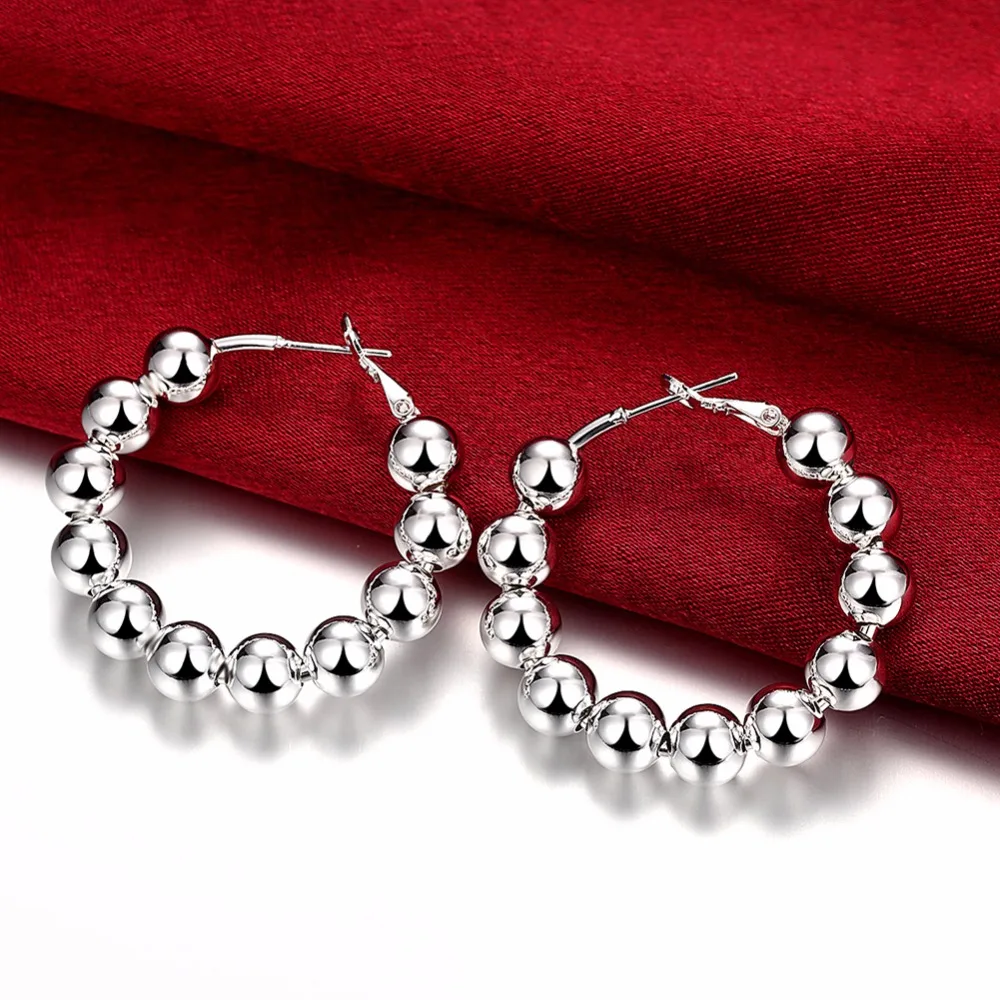 6MM Beads Creole big hoop earings silver plated earrings European Brand Fashion Jewelry Accessories Brincos de Prata
6MM Beads Creole big hoop earings silver plated earrings European Brand Fashion Jewelry Accessories Brincos de Prata