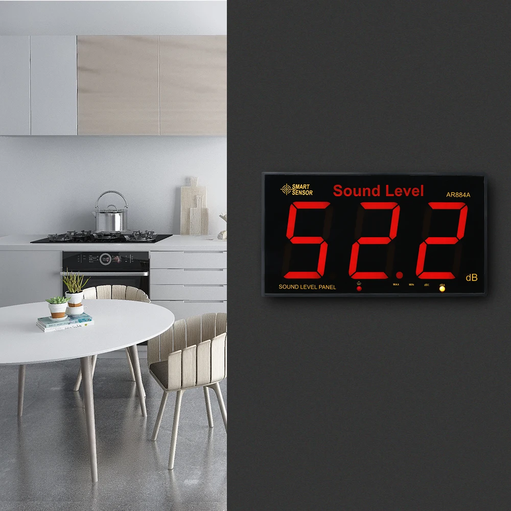 Sound Level Meter 30-130 dB Meter With Buzzing Flashing Prompt Large LCD Screen Wall Mounted Free Standing On Desk Decibel Meter
Sound Level Meter 30-130 dB Meter With Buzzing Flashing Prompt Large LCD Screen Wall Mounted Free Standing On Desk Decibel Meter