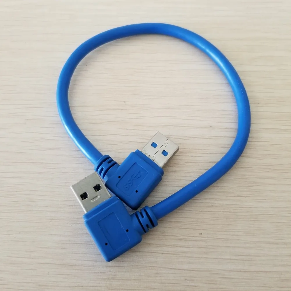 90 Degree Right Angle USB 3.0 Type A Male to Male Hard Drive Data Extension Cable Blue 30cm
90 Degree Right Angle USB 3.0 Type A Male to Male Hard Drive Data Extension Cable Blue 30cm