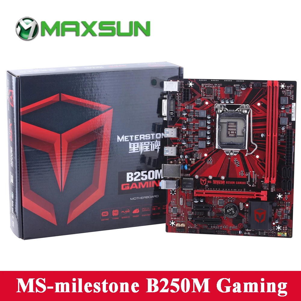 Maxsun Milestone B250M игровой материнской платы Micro ATX Поддержка двойной канал DDR4 DVI + HDMI 4