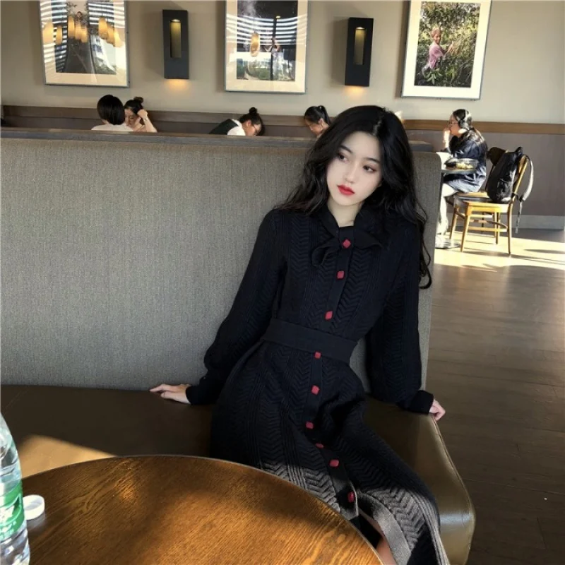 2018 Dress Women's Autumn and Winter Korean Version of the Chic Retro Knee-Length Sweater Dress Long Waist Cusual Dress YZH683
2018 Dress Women's Autumn and Winter Korean Version of the Chic Retro Knee-Length Sweater Dress Long Waist Cusual Dress YZH683