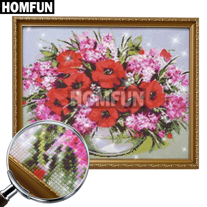 Алмазная живопись HOMFUN A01746 полноразмерная/круглая вышивка рождественский дом 5D