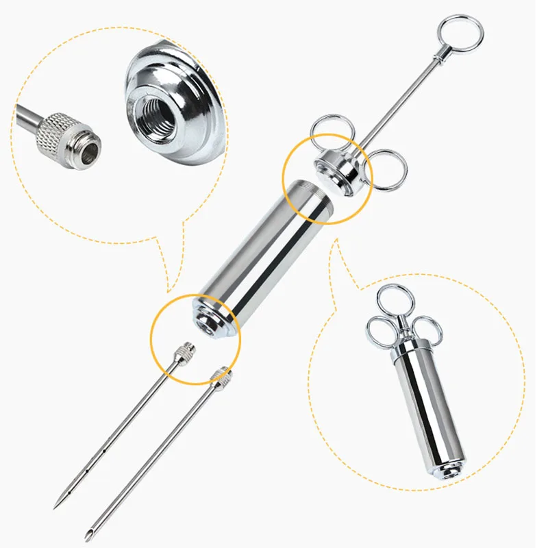 3 Stainless Steel Needles Spice Syringe Set BBQ Meat Flavor Injector Kithen Cooking Sauce Marinade Accessories Kitchen tools
3 Stainless Steel Needles Spice Syringe Set BBQ Meat Flavor Injector Kithen Cooking Sauce Marinade Accessories Kitchen tools