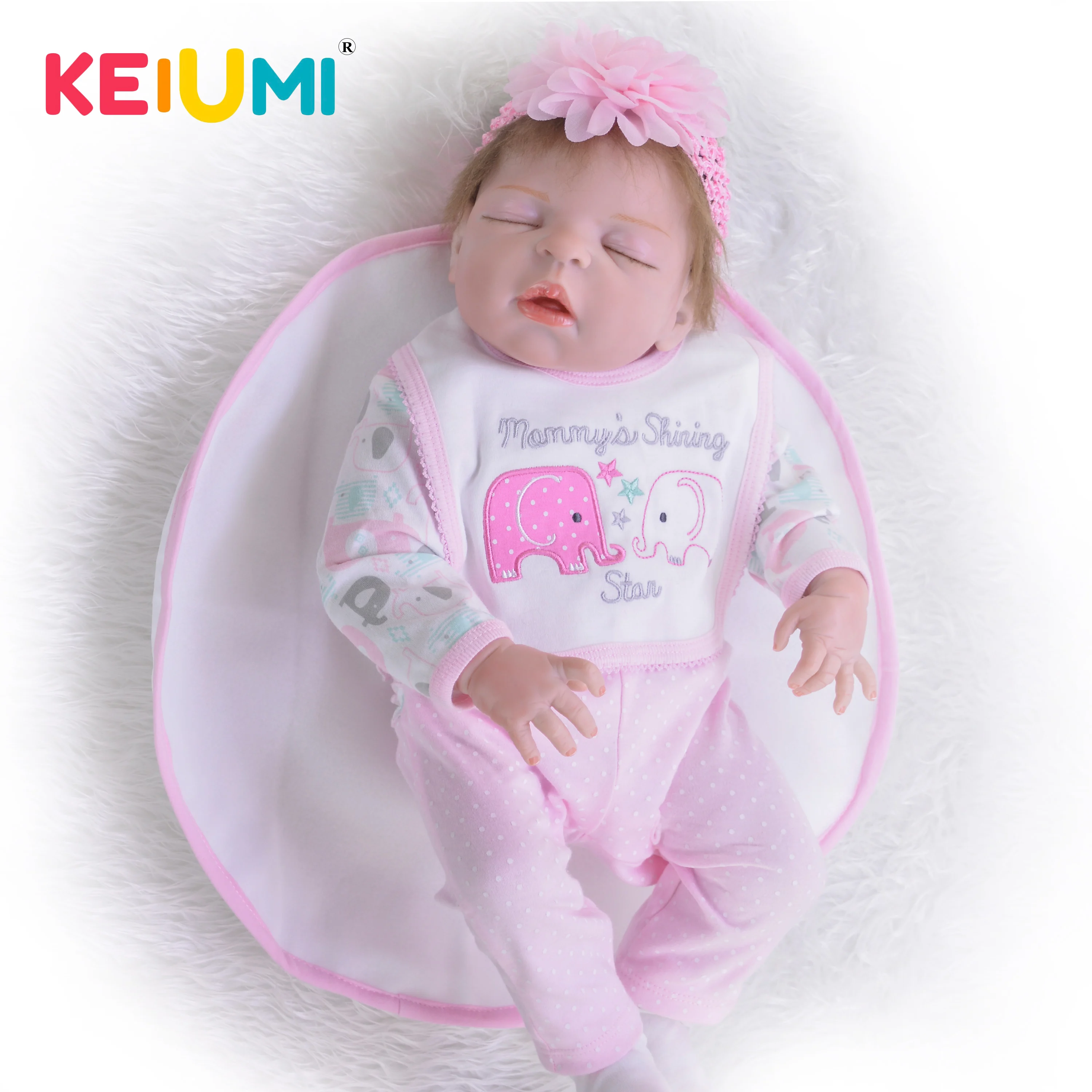 KEIUMI Asleep Reborn Baby Girl Doll Full Silicone Vinyl Body Reborn Boneca Bathe 23 inch kids Bedtime Playmates Gift Toy
KEIUMI Asleep Reborn Baby Girl Doll Full Silicone Vinyl Body Reborn Boneca Bathe 23 inch kids Bedtime Playmates Gift Toy