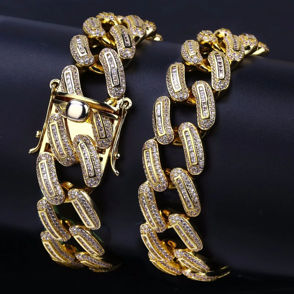 18mm Heavy Miami Cuban Chain Necklace Gold Color Men's Hip Hop Rapper Bling Iced Out Micro Pave AAA CZ Necklace Rock Jewelry
18mm Heavy Miami Cuban Chain Necklace Gold Color Men's Hip Hop Rapper Bling Iced Out Micro Pave AAA CZ Necklace Rock Jewelry