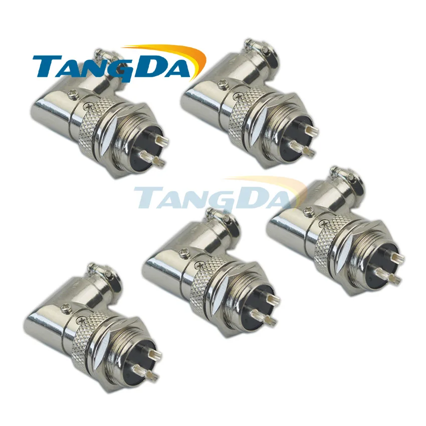 

Tangda 5pcs Aviation Plug Male+Female 90 degree Connector 16mm 3Pin 3P GX16 elbow 16mm M16 3 core right angle