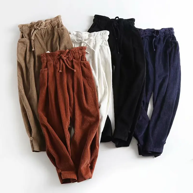 Autumn Winter Women's Corduroy Pants Solid Colored Casual Harem Pants Casual High waist Trousers Female
Autumn Winter Women's Corduroy Pants Solid Colored Casual Harem Pants Casual High waist Trousers Female