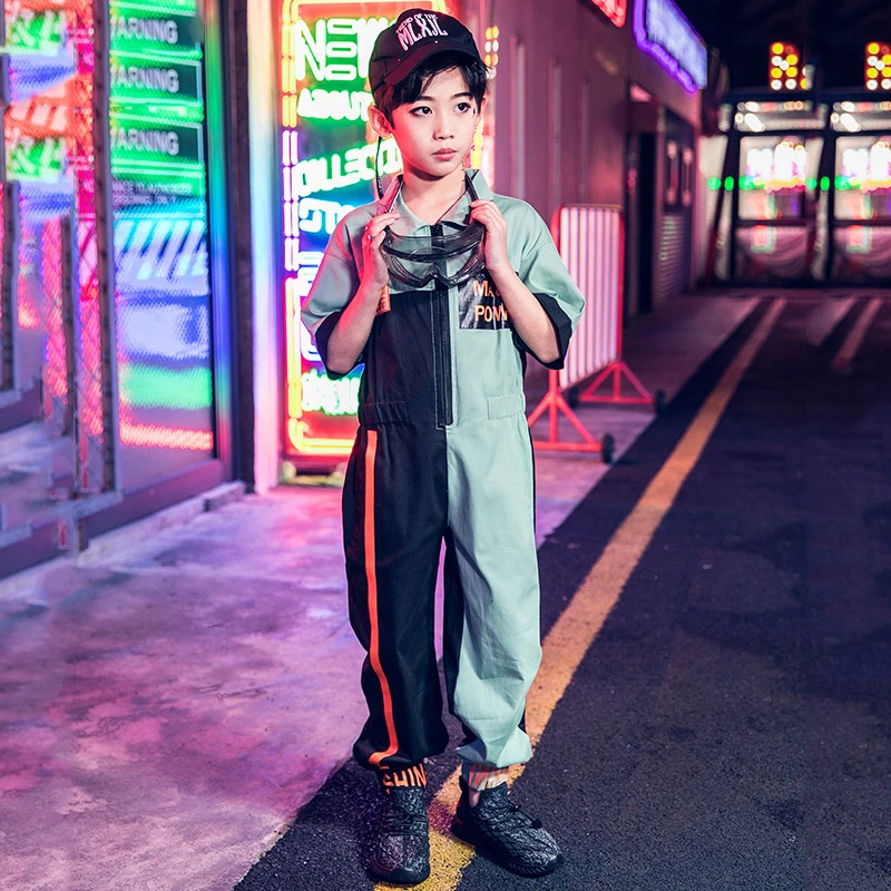 110-180cm Jazz Dance Costume Boys Hip Hop Jumpsuit Loose Hiphop Children'S Performance Clothes Kids Street Dance Outfit DWY1610
110-180cm Jazz Dance Costume Boys Hip Hop Jumpsuit Loose Hiphop Children'S Performance Clothes Kids Street Dance Outfit DWY1610