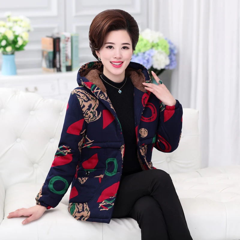 Middle-aged Plus Velvet Thicken Cotton Women Coat Fashion Printing Hooded Cotton Overcoat 2019 New Plus Size Winter Coats YF249
Middle-aged Plus Velvet Thicken Cotton Women Coat Fashion Printing Hooded Cotton Overcoat 2019 New Plus Size Winter Coats YF249