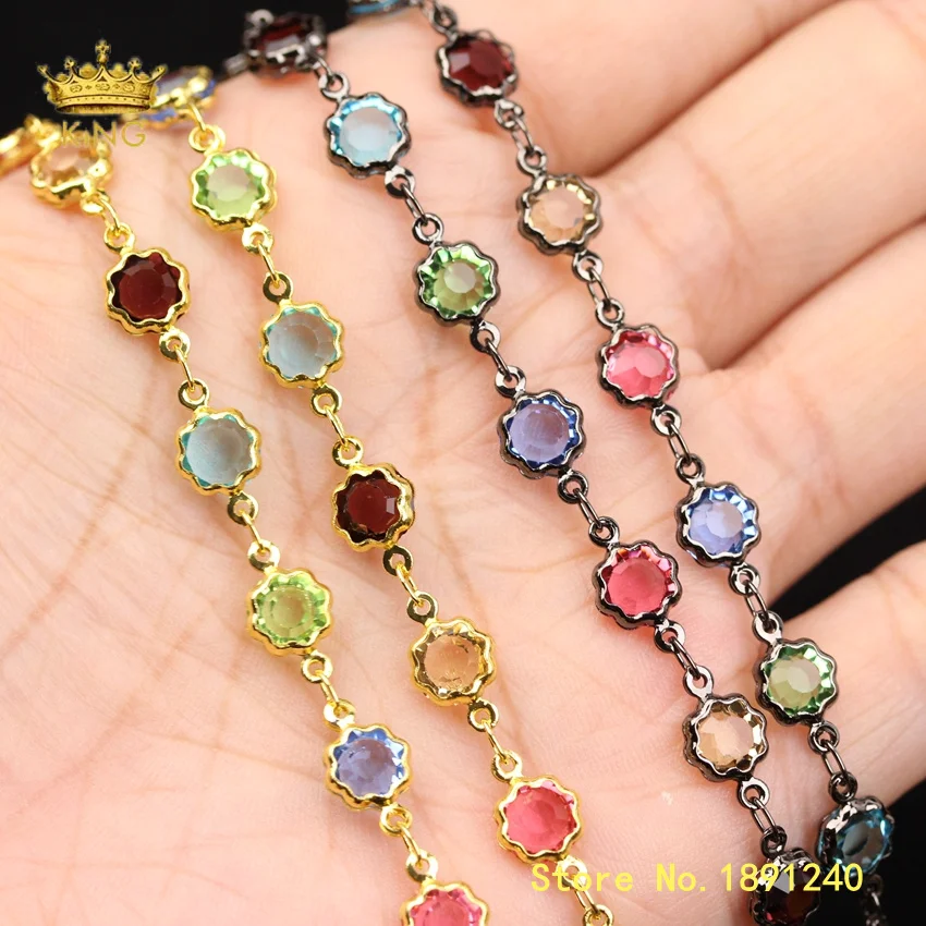 5meter Flower Glass Crystal Bead Body Chain,Gunmetal/Gold Copper Beaded Glass Chain Summer Boho Necklace Bracelet Findings ZJ333
5meter Flower Glass Crystal Bead Body Chain,Gunmetal/Gold Copper Beaded Glass Chain Summer Boho Necklace Bracelet Findings ZJ333