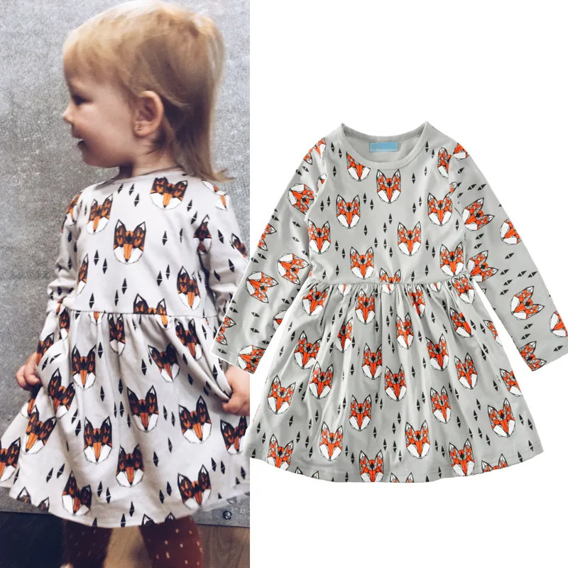 2017 Fashion Infant Girls Dress Spring Summer Fox Printed Baby Girls Clothes Party Princess Costume dress for girls outfits A142
2017 Fashion Infant Girls Dress Spring Summer Fox Printed Baby Girls Clothes Party Princess Costume dress for girls outfits A142