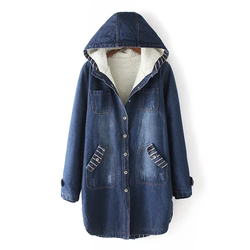 Jvzkass 2019 new winter women's cotton loose denim clothing plus velvet lamb hair warm jacket in the long section hooded cotton Z209
Jvzkass 2019 new winter women's cotton loose denim clothing plus velvet lamb hair warm jacket in the long section hooded cotton Z209