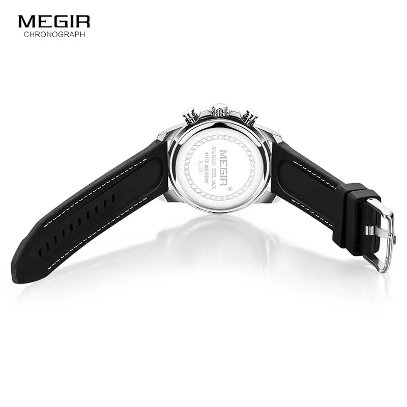 MEGIR Army Sports Quartz Watches Men Chronograph Silicone Strap Wristwatch Luxury Top Brand Relogios Mascuoino Clock 2101 Silver
MEGIR Army Sports Quartz Watches Men Chronograph Silicone Strap Wristwatch Luxury Top Brand Relogios Mascuoino Clock 2101 Silver