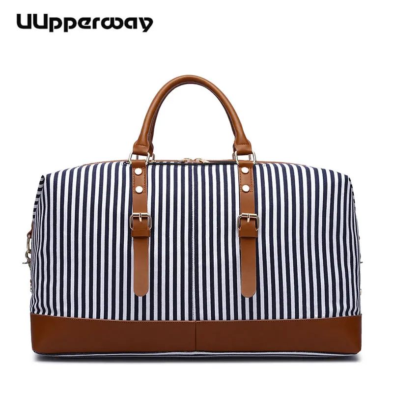 Men's Travel Tote Bag Blue Striped Big Duffle Large Capacity Women Travel Handbag Leather Handle Weekend Carry On Luggage Bags
Men's Travel Tote Bag Blue Striped Big Duffle Large Capacity Women Travel Handbag Leather Handle Weekend Carry On Luggage Bags