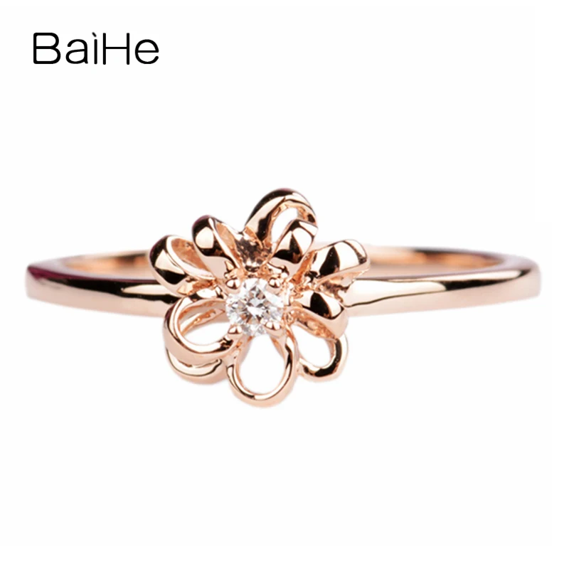 BAIHE Solid 14K Rose Gold 0.03CT H/SI Round Natural Diamonds Wedding Engagement Women Trendy Fine Jewelry Flower Diamond Ring
BAIHE Solid 14K Rose Gold 0.03CT H/SI Round Natural Diamonds Wedding Engagement Women Trendy Fine Jewelry Flower Diamond Ring