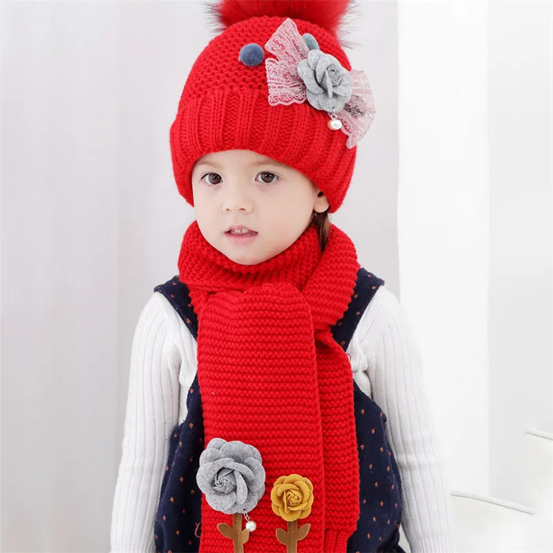 Flower Beanies Sets Knit Winter Hats Girl Children Crochet Warm Caps Set Baby Bonnet Cute Hat for 2-7 Girls Hair Accessories
Flower Beanies Sets Knit Winter Hats Girl Children Crochet Warm Caps Set Baby Bonnet Cute Hat for 2-7 Girls Hair Accessories