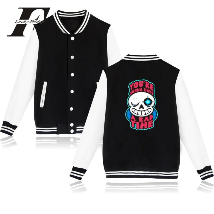 

LUCKYFRIDAYF Undertale 2017 Classic Game Baseball Jackets Sweatshirts Women/Men Uniform Autumn Winter Anime Casual Outwear Coat