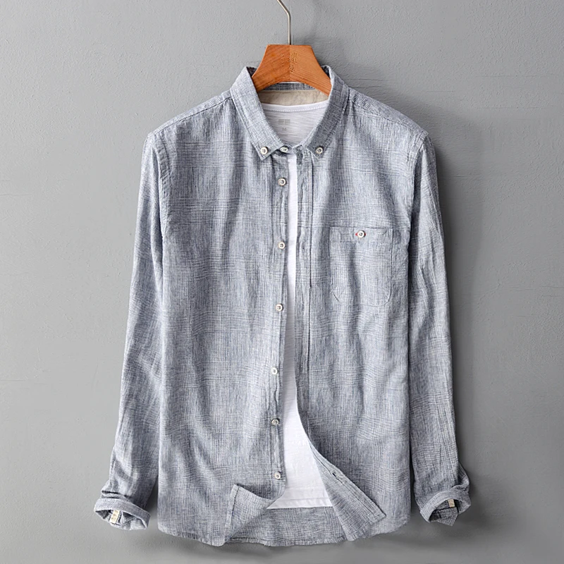 Italy style long sleeve linen and cotton shirt men brand fashion blue shirt mens solid casual male shirts tops chemise camisa
Italy style long sleeve linen and cotton shirt men brand fashion blue shirt mens solid casual male shirts tops chemise camisa