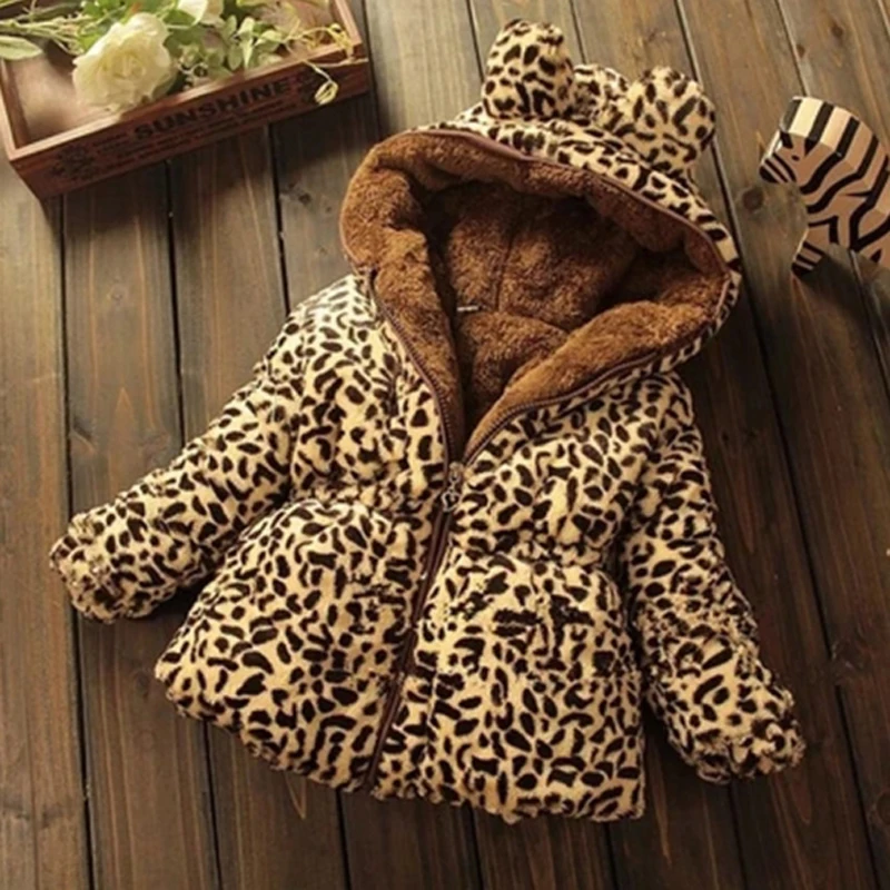 Модная детская осенне зимняя куртка леопардовые пальто для маленьких девочек