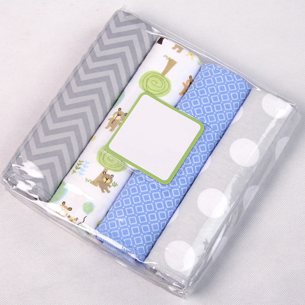 4Pcs/Lot Baby Blanket Muslin Swaddle Newborn Diapers 100% Cotton Flannel For Newborns Photography Kids Wr | Мать и ребенок