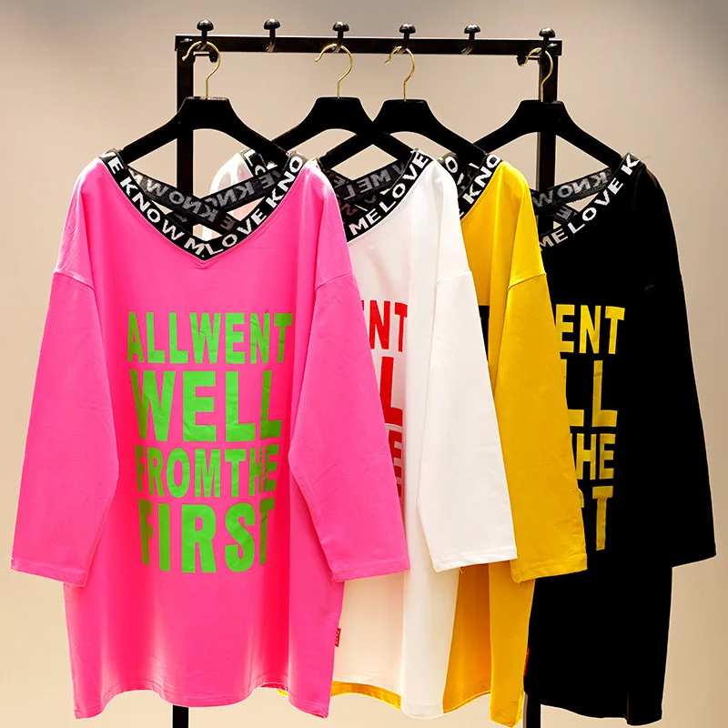 New Spring Fashion Hollow Out Long Sleeve Pullovers Tops Medium-long Letter Printing Students T-shirts Loose Female Top
New Spring Fashion Hollow Out Long Sleeve Pullovers Tops Medium-long Letter Printing Students T-shirts Loose Female Top