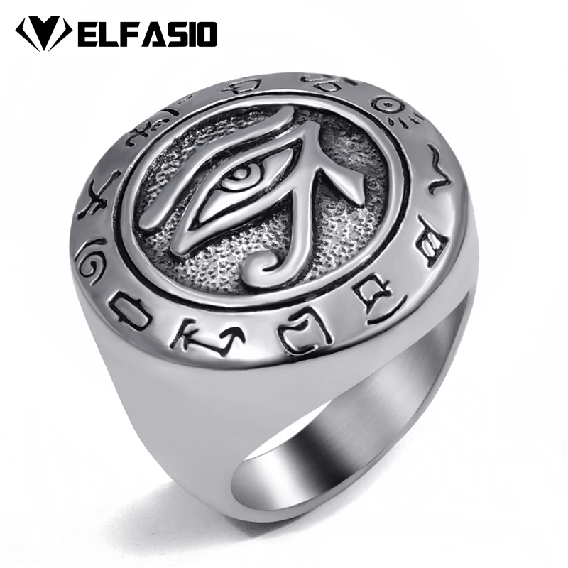 Mens Boys Egyptian Eye of Horus Ra Udjat Talisman Silver Gold Stainless Steel Ring Fashion Jewelry Size 7-15
Mens Boys Egyptian Eye of Horus Ra Udjat Talisman Silver Gold Stainless Steel Ring Fashion Jewelry Size 7-15