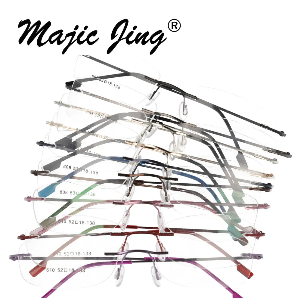 Magic Jing Wholesale Rimless Hinged Optical Frames Memory Metal Eyeglasses Prescription Spectacles 10 pcs 808
Magic Jing Wholesale Rimless Hinged Optical Frames Memory Metal Eyeglasses Prescription Spectacles 10 pcs 808