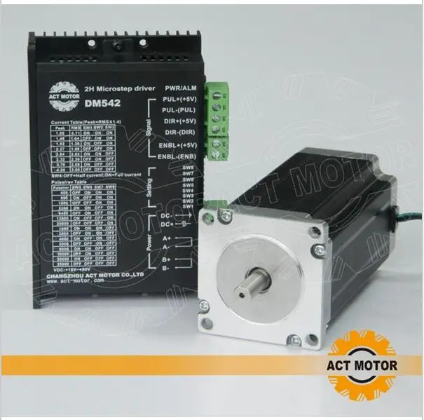 ACT Motor 1PC Nema 23 Stepper Motor 23HS2430 3N.m 3A 425oz-in 112mm+1PC Driver DM542 4.2A 50V 128Microsteps CNC KIT ENGRAVING 3D
ACT Motor 1PC Nema 23 Stepper Motor 23HS2430 3N.m 3A 425oz-in 112mm+1PC Driver DM542 4.2A 50V 128Microsteps CNC KIT ENGRAVING 3D